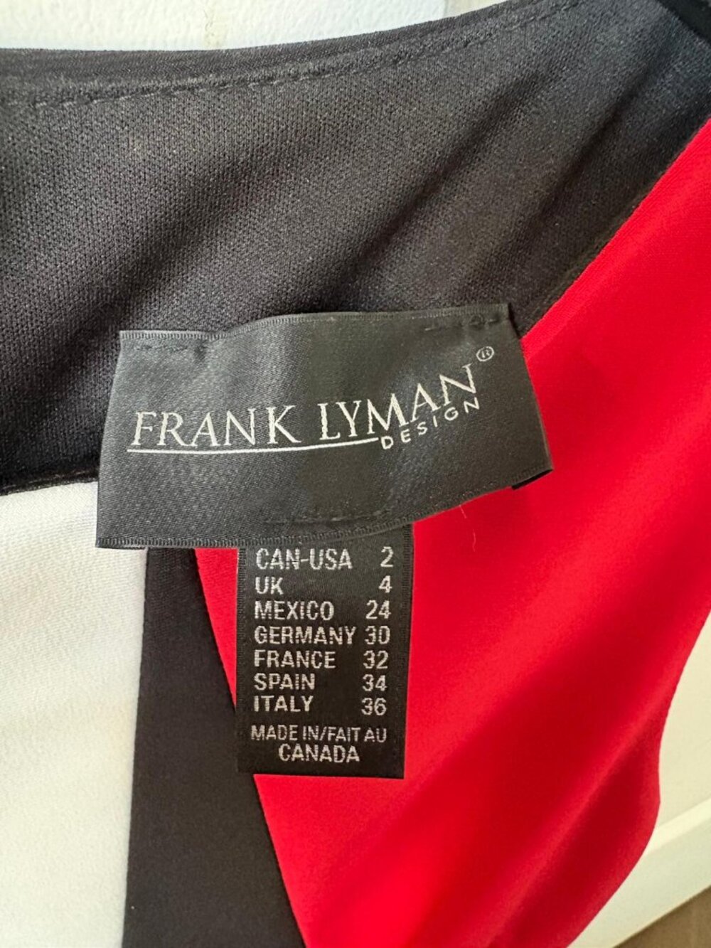 Frank Lyman Style 53040 Art Deco Colourblock Dress - Size 2 - Picture 4 of 5